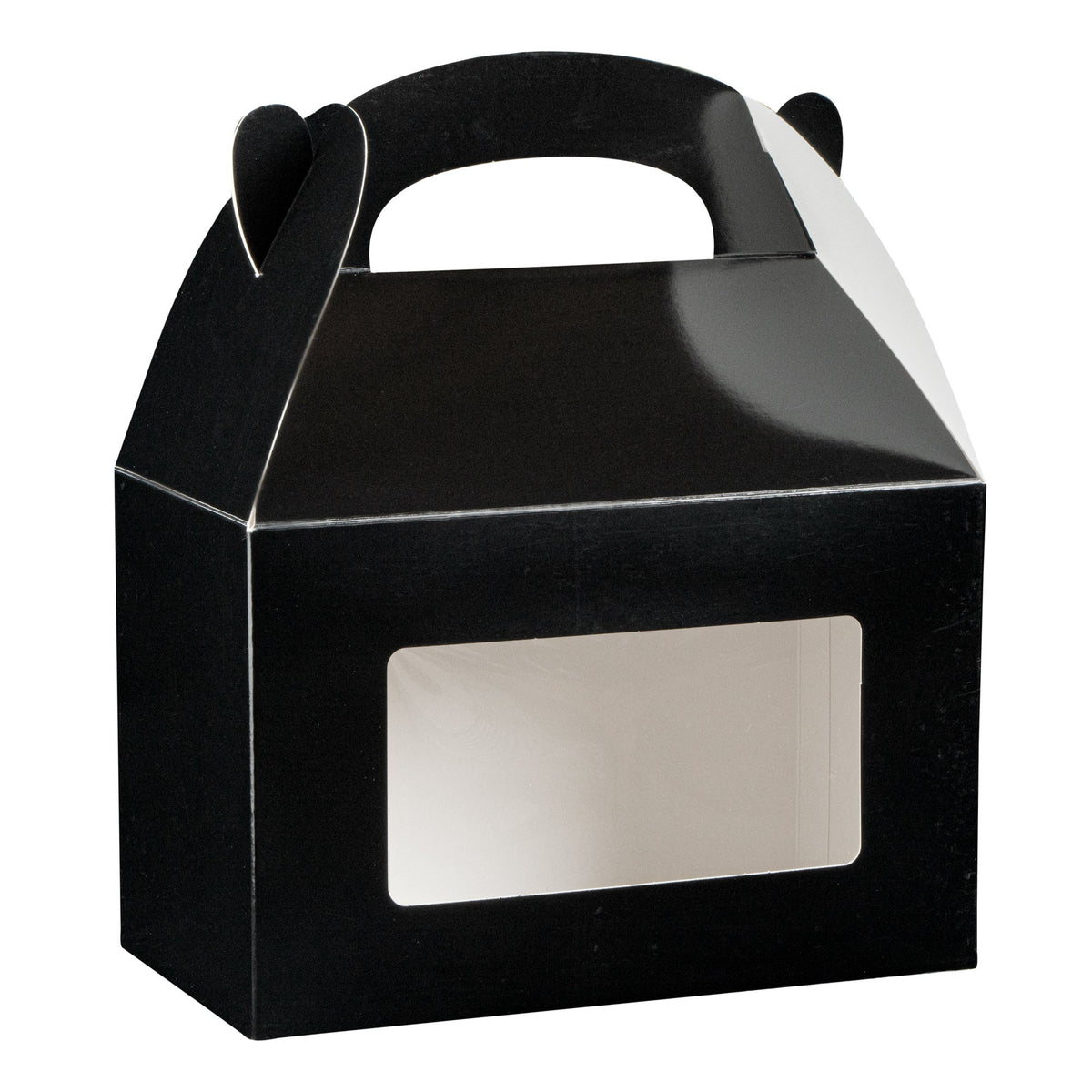 Boxes, Gable & Lunch, Bio Tek 8.50 x 4.75 x 5.50 Inch, Greaseproof Paper, Black, with Window,25 - 1 COUNT