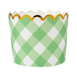 Cups, Baking, Panificio 4.50 Ounce, Greaseproof Paper, Green Plaid, Scalloped,50 - 1 COUNT