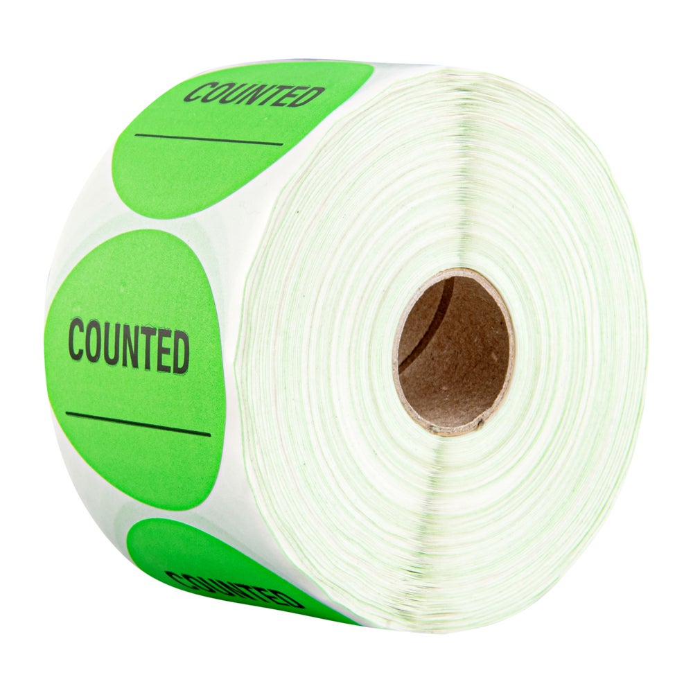 Labels, Counted Inventory, 2 x 2 Inch, Paper, Green,1000 - 1 COUNT