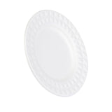 Plates, Pulp Safe 7 x 7 x 0.50 Inch, Sugarcane & Bagasse, White, with Diamond Rim,25 - 1 COUNT