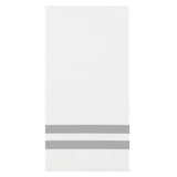 Towels, Guest, Luxenap, Linen-Like, White, with Silver Stripes, Air Laid, 15.75 x 8 Inch,2000 - 1 COUNT