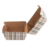 Boxes, Burger, 4 x 4 x 3.75 Inch, Paper, Plaid, Ripple Wall,100 - 1 COUNT