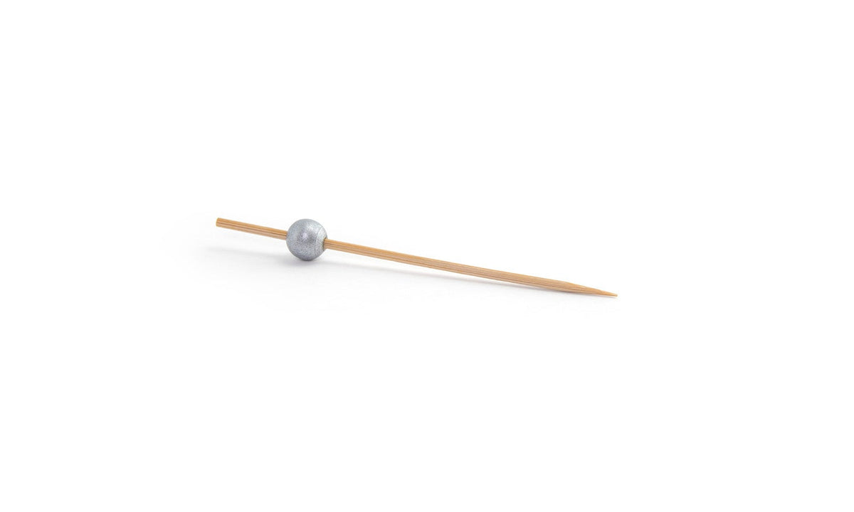Picks, Ball, 4.5 Inch, Wood, Natural & Silver, 4.5 Linear Inch,6 - 100 COUNT