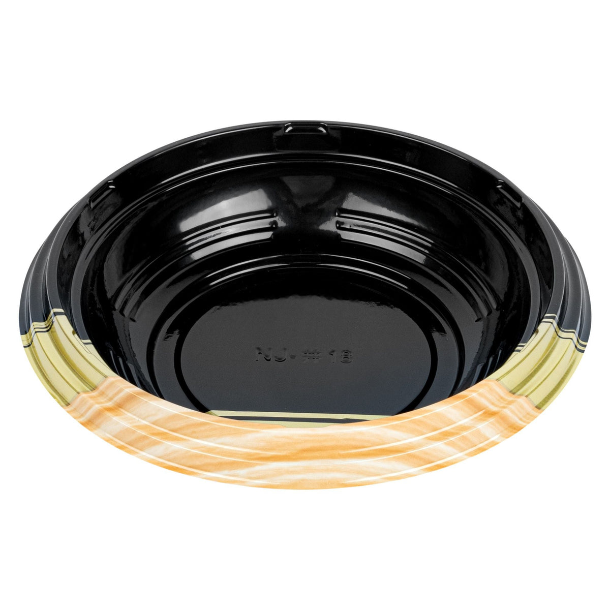 Bowls, Asian-Style, Bento Tek 14 Ounce, Plastic, Black & Gold, 7 x 7 x 1.50 Inch,100 - 1 COUNT