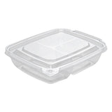 Containers, 3-Compartment, Tamper Tek 11 Ounce, Plastic, Clear, 7 x 5.5 x 1.5 Inch, with Lid, Tamper-Evident,100 - 1 COUNT