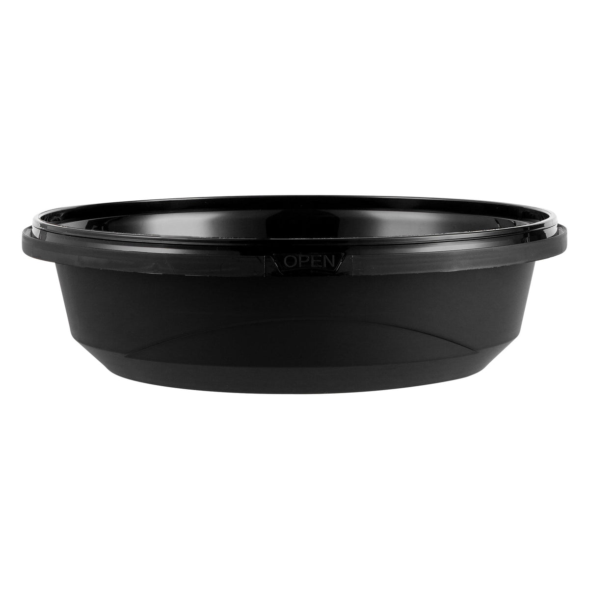 Bowls, Serving, Cater Tek 68 Ounce, Microwavable Plastic, Black, 9.75 x 9.75 x 3 Inch, includes Clear Lid,4 - 25 COUNT