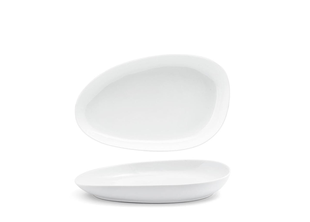 Plates, Porcelain, 11 Inch, White, Oval,6 - 1 COUNT