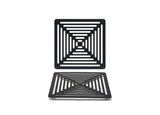 Grill Plates, 8.25 Inch, Square, Matte Black, Brushed Stainless Steel,2 - 1 COUNT