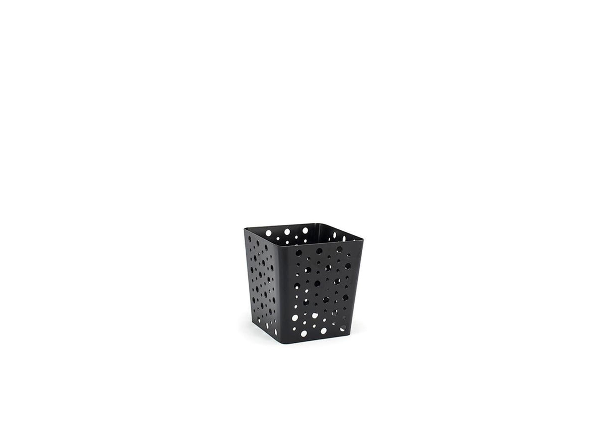 Organizer, Deep, 6.25 x 5.5 x 6 Inch, Small Dots, Matte Black, Metal,4 - 1 COUNT