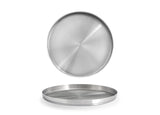 Plates, Brushed Stainless Steel, 9 Inch, Silver, Round,12 - 1 EACH