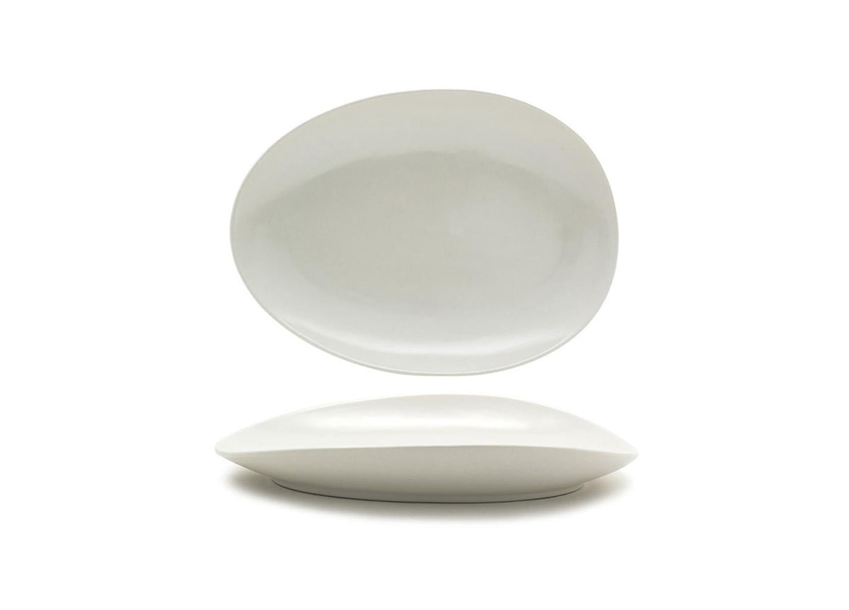 Plates, Porcelain, 12 Inch, Scallop, Oval,2 - 1 COUNT