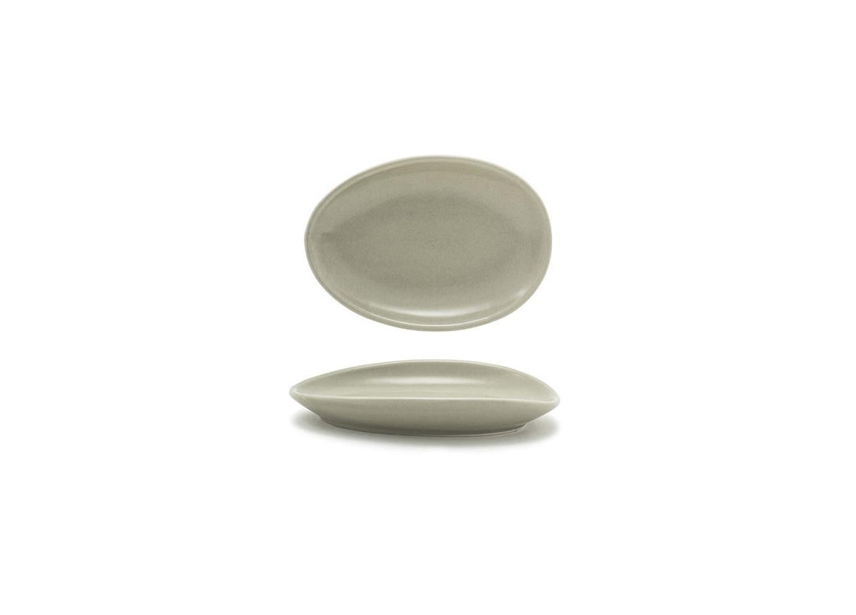 Plates, Porcelain, 5.5 Inch, Pumice, Oval,12 - 1 EACH