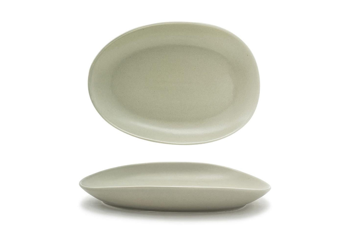 Plates, Porcelain, 10 Inch, Pumice, Oval,4 - 1 COUNT