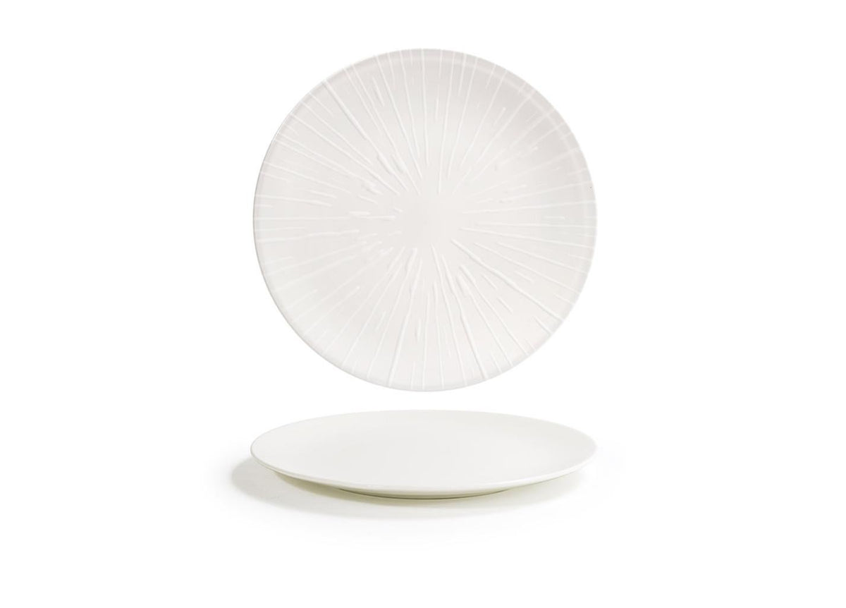 Plates, Coupe, Spoke, 9.5 Inch, White, Round,6 - 1 COUNT