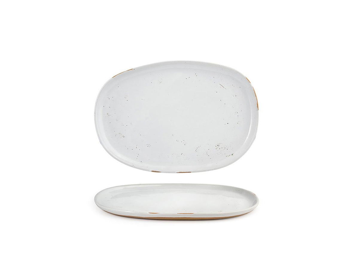 Plates, Porcelain, 13 Inch, Ash, Oval,4 - 1 COUNT