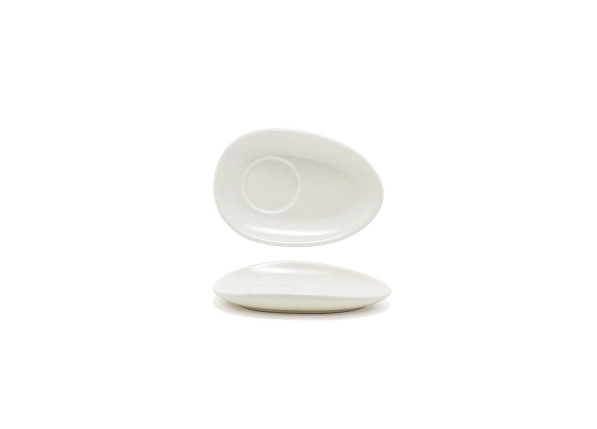 Saucers, Porcelain, 5 Inch, Scallop, Oval,12 - 1 EACH