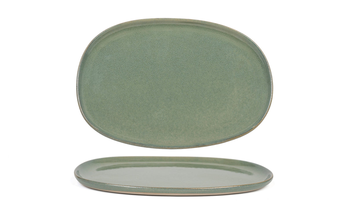 Plates, Coupe, 13 x 9 Inch, Moss, Oval,4 - 1 COUNT