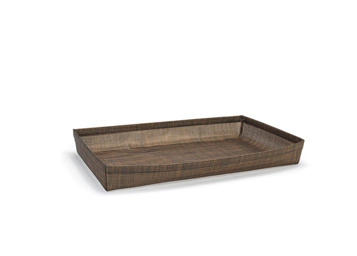 Baskets, Shallow, 20 x 12 x 2.5 Inch Full-Size, Mesh, Copper, Woven Vinyl,4 - 1 COUNT
