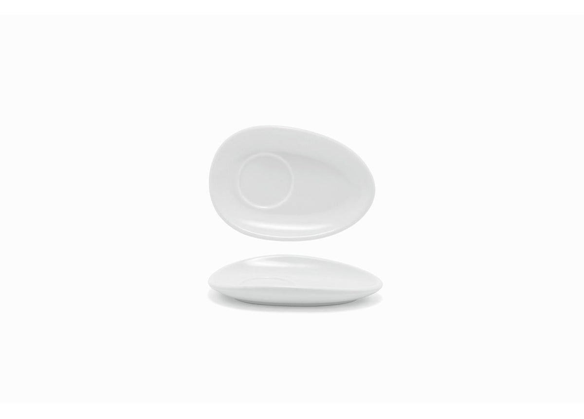Saucers, Porcelain, 5 Inch, White, Oval,12 - 1 EACH