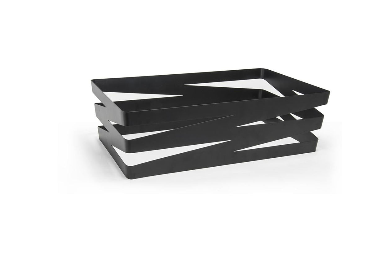 Organizer, Deep, 12 x 6 Inch Full-Size, Zig Zag, Matte Black, Metal,2 - 1 COUNT