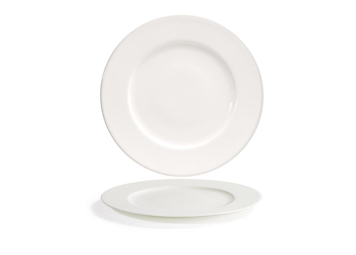 Plates, Rim, 10.62 Inch, White, Round,6 - 1 COUNT