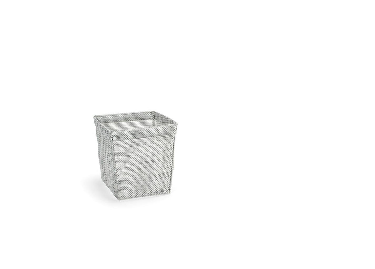 Baskets, 6.25 x 5.5 x 6.75 Inch, Mesh, Grey, Woven Vinyl,4 - 1 COUNT