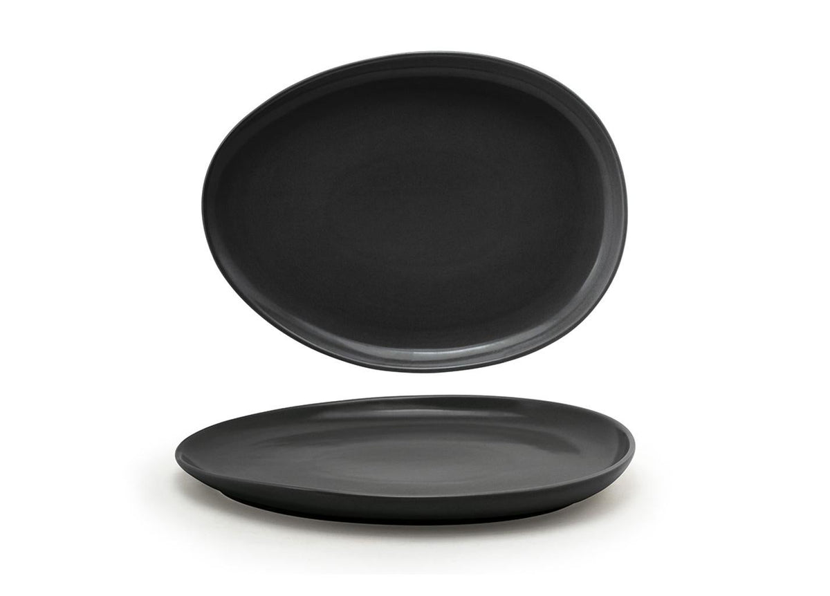 Plates, Low, Porcelain, 13 Inch, Mussel, Oval,2 - 1 COUNT