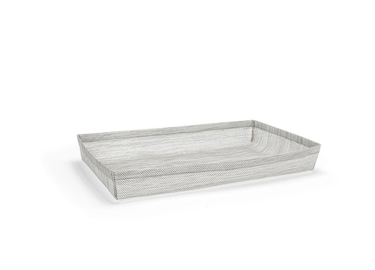 Baskets, Shallow, 20 x 12 x 2.5 Inch Full-Size, Mesh, Grey, Woven Vinyl,4 - 1 COUNT