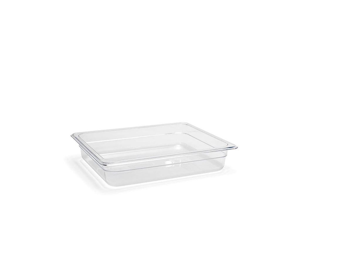 Pans, Food, 12.5 x 10 x 2.5 Inch, Half-Size Shallow, Clear, Plastic,4 - 1 COUNT