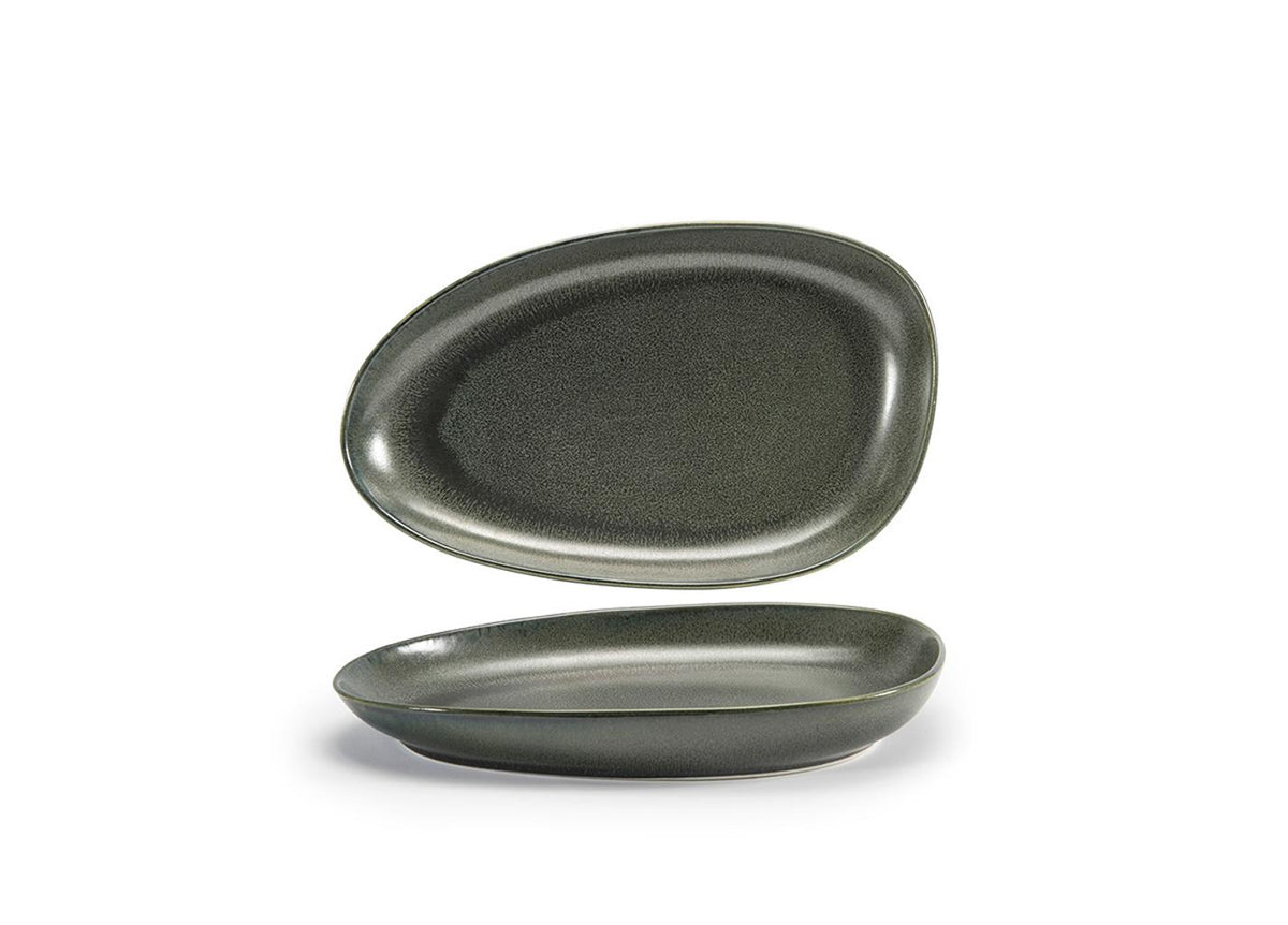 Plates, Porcelain, 11 Inch, Sage, Oval,6 - 1 COUNT