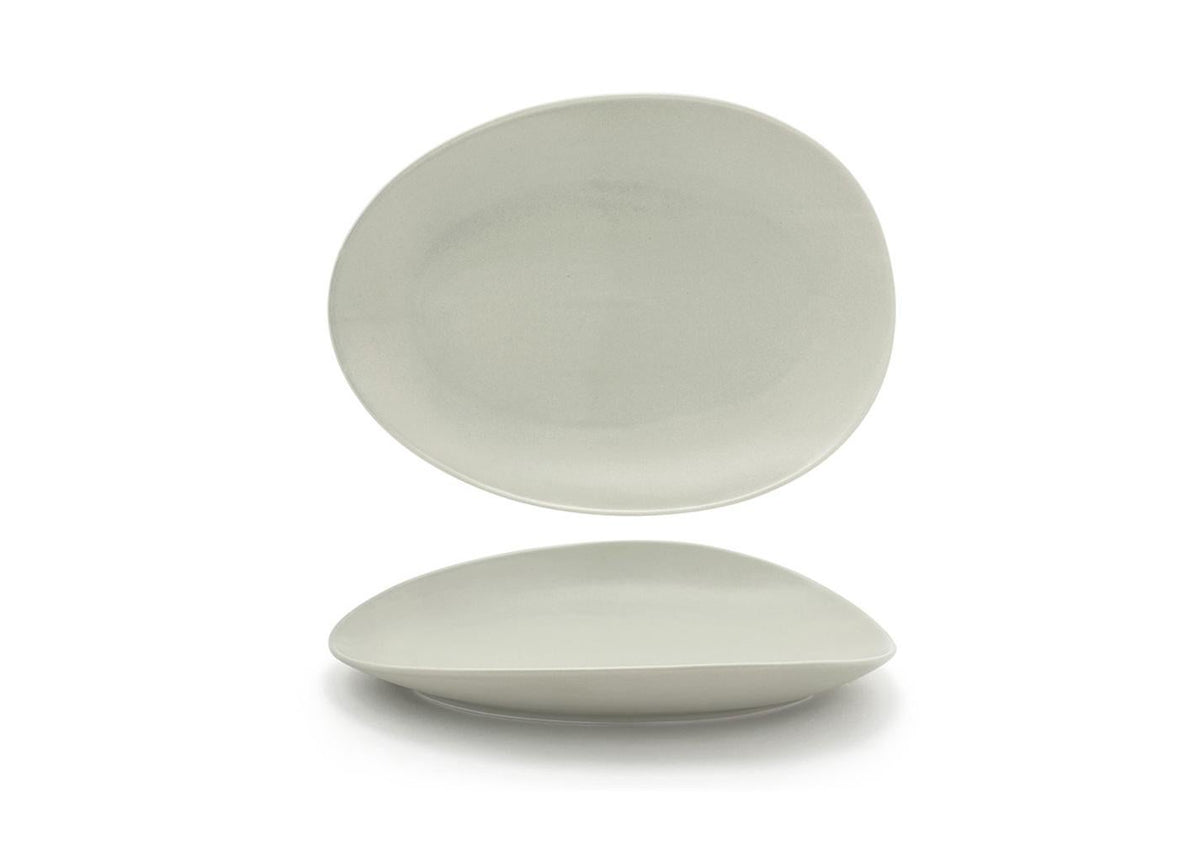 Plates, Porcelain, 12 Inch, Pumice, Oval,2 - 1 COUNT