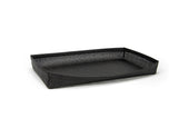 Baskets, Shallow, 20 x 12 x 2.5 Inch Full-Size, Random Weave, Black, Woven Vinyl,4 - 1 COUNT