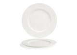 Plates, Rim, Facet, 10.62 Inch, White, Round,6 - 1 COUNT