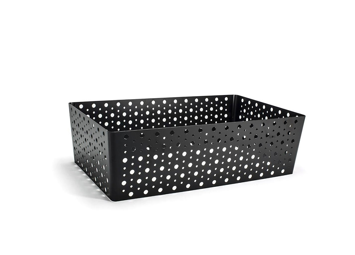 Organizer, Deep, 20 x 12 x 6 Inch, Full-Size Dots, Matte Black, Metal,2 - 1 COUNT