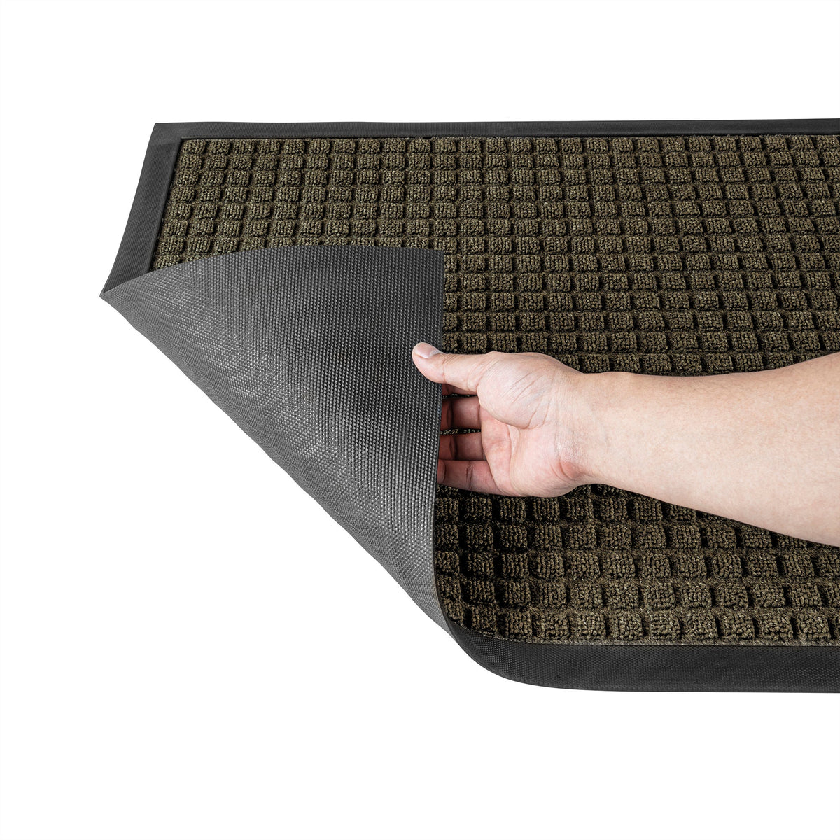 Floor Mat, Carpet, Comfy Feet, Heavy Duty, Brown, 36 x 24 Inch, Waffle, Polypropylene,1 - 1 EACH