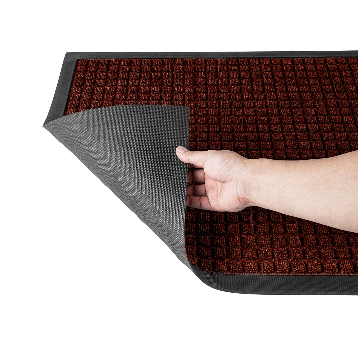 Floor Mat, Carpet, Comfy Feet, Heavy Duty, Burgundy, 36 x 24 Inch, Waffle, Polypropylene,1 - 1 EACH