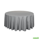 Table Covers, 120 Inch, Polyester, Gray, Round, Hemmed,1 - 10 COUNT