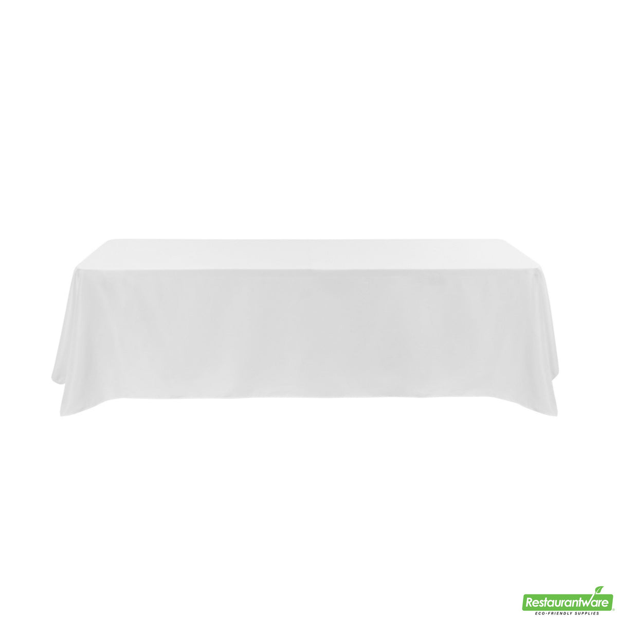 Table Covers, 90 x 132 Inch, Polyester, White, Rectangular, Hemmed,1 - 10 COUNT