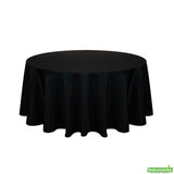 Table Covers, 120 Inch, Polyester, Black, Round, Hemmed,1 - 10 COUNT
