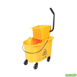 Bucket, Mop, 38 Quart, Yellow, with Side Press Wringer, 38 Quart,1 - 1 EACH