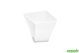 Plates, Dessert, 2 Ounce, Plastic, White Girata Design, Square, Heavyweight, 2 Ounce,1 - 100 COUNT