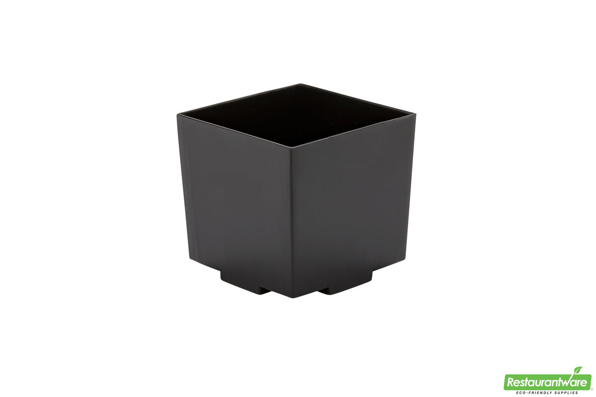 Cups, Dessert, 3 Ounce, Plastic, Black Quadrato Design, Square, Heavyweight, 3 Ounce,1 - 100 COUNT