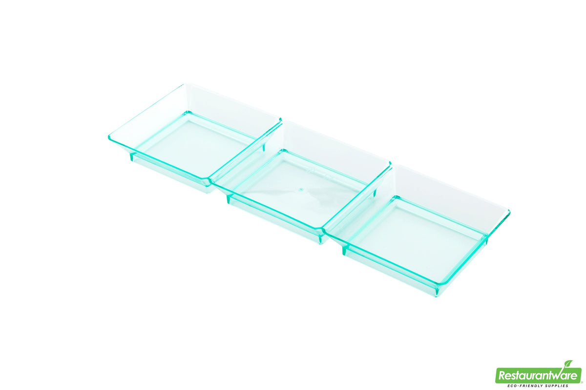 Plates, Appetizer, 7.5 Inch, Plastic, Sea Green Terzetto Design, Square, Heavyweight, 7.5 Linear Inch,1 - 100 COUNT