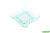Plates, Appetizer, 3 Inch, Plastic, Sea Green Aqua Design, Wave-Edge, Heavyweight, 3 Linear Inch,1 - 100 COUNT