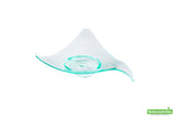 Plates, Shooting Star Appetizer, 3 Inch, Plastic, Sea Green Shooting Star Design, Triangle, Heavyweight, 3 Linear Inch,1 - 100 COUNT