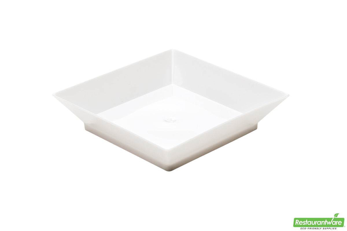 Plates, Appetizer, 2.5 Inch, Plastic, White Modern Design, Square, Heavyweight, 2.5 Linear Inch,1 - 100 COUNT