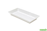 Plates, Appetizer, 5 Inch, Plastic, White, Rectangle, Heavyweight, 5 Linear Inch,1 - 100 COUNT