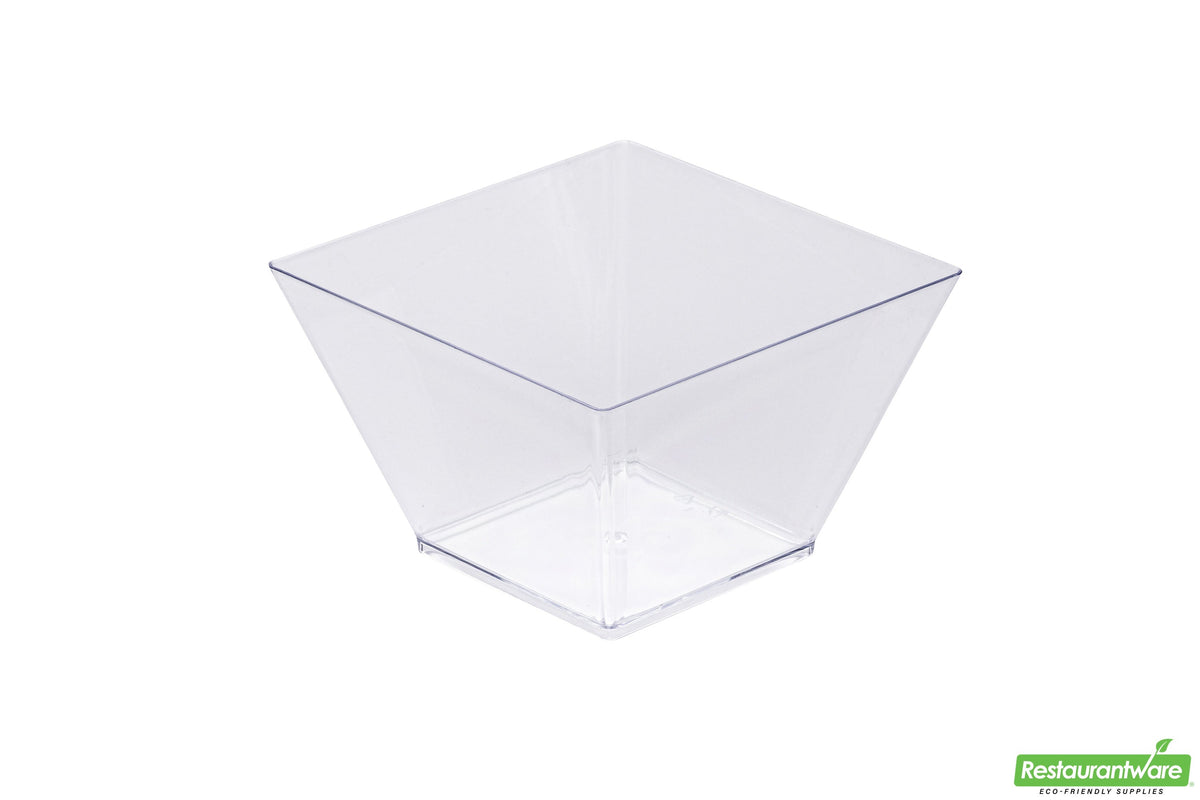 Bowls, Geometric Kova, 16 Ounce, Plastic, Clear, Square, Heavyweight, 16 Ounce,1 - 100 COUNT