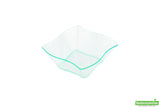 Bowls, 6 Ounce, Plastic, Sea Green Aqua Design, Square Wave-Edge, Heavyweight, 6 Ounce,1 - 100 COUNT