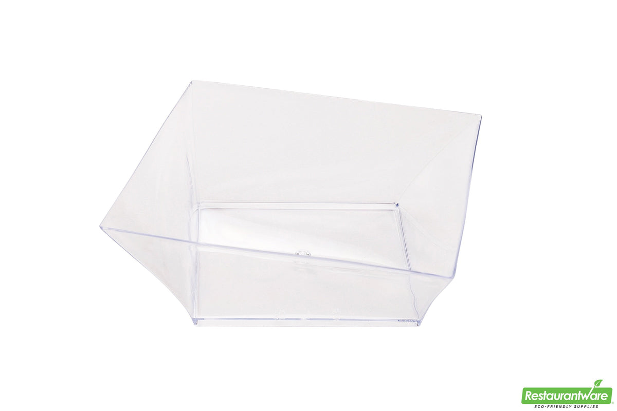 Bowls, 3.9 Inch, Plastic, Clear Girata Design, Twisted Square, Heavyweight, 3.9 Linear Inch,1 - 100 COUNT